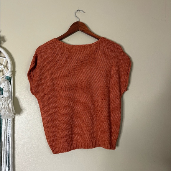 Anthropologie Moon & Madison Knit Sweater Top Rust Orange Size XS - Picture 3 of 6